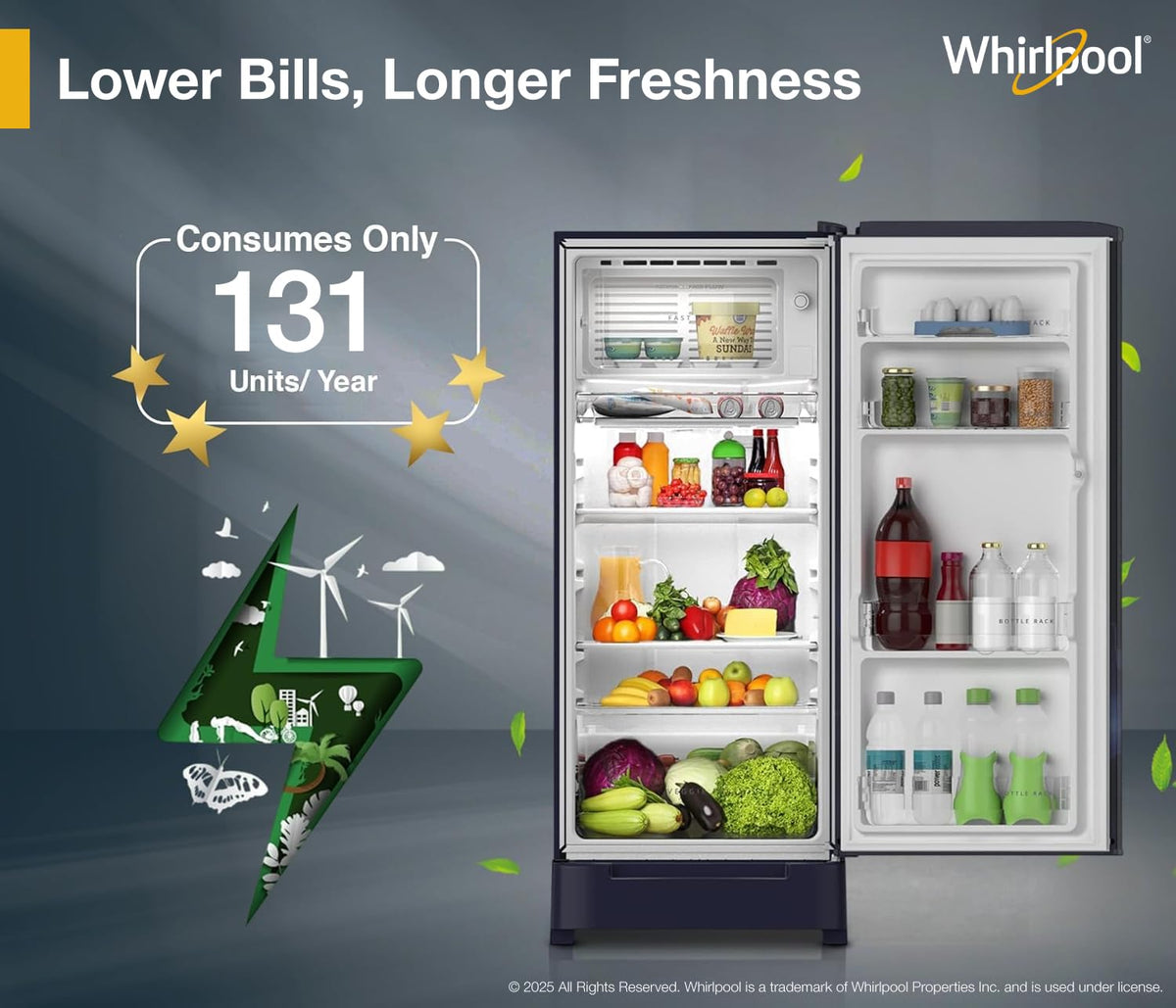 Whirlpool 184 L 5 Star Direct-Cool Single Door Refrigerator with