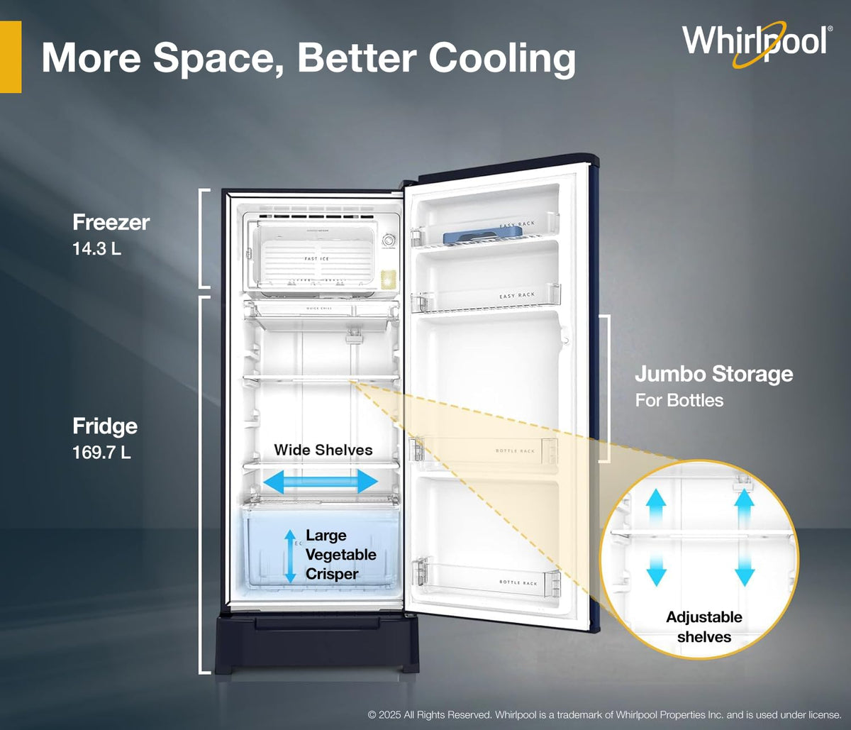 Whirlpool 184 L 5 Star Direct-Cool Single Door Refrigerator with