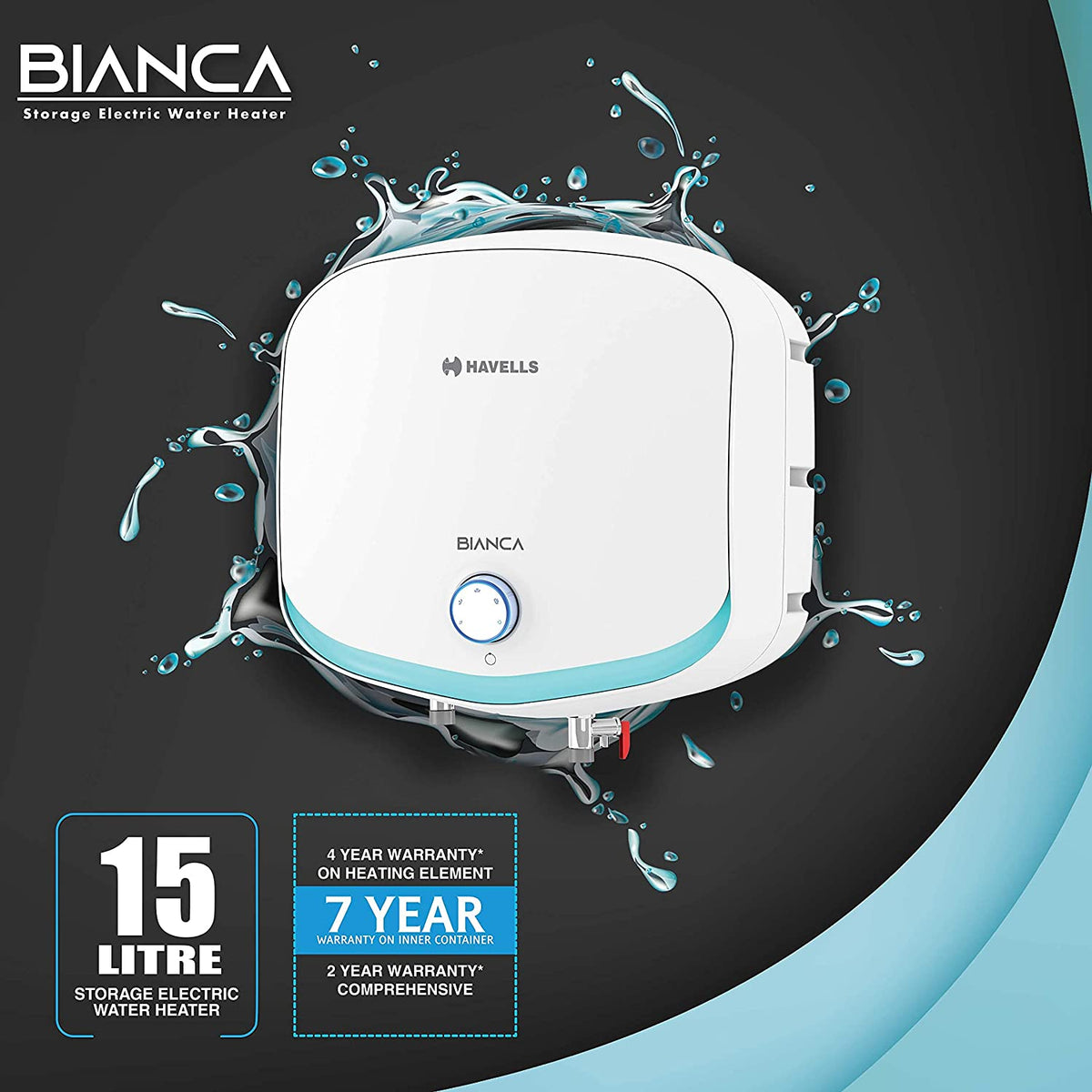 Havells Bianca 15-Litre Vertical Storage Water Heater (Geyser) White 5 –  Bansiwala Stores - House of Multi Brand Appliances