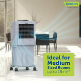 Symphony HiFlo 40 Personal Air Cooler For Home with Powerful Blower, Honeycomb Pads, i-Pure Technology and Low Power Consumption (40L, Light Grey)