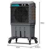 Symphony MOVICOOL L 125 Portable Air Cooler For Home with Honeycomb Pads, Powerful Fan, and Cool Flow Dispenser (125L, Grey)