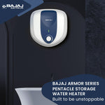 Bajaj Armour Series Pentacle 15L Storage Water Heater For Home|5 Star Rated Geyser For Bathroom|Glass-lined Coating