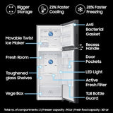 Samsung 396 L, 3 Star, Convertible 5-in-1, Digital Inverter, Frost Free Double Door, Bespoke AI WiFi Enabled Refrigerator (RT41DG6A4DB1HL, Black Matte/Black DOI)