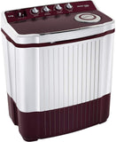 Voltas Beko 7Kg Semi Automatic Top Loading Washing Machine (WTT70DLIM,Burgundy)