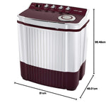 Voltas Beko 7Kg Semi Automatic Top Loading Washing Machine (WTT70DLIM,Burgundy)