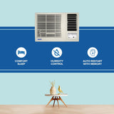 Blue Star 1 Ton 3 Star Fixed Speed Window AC WFE312L, White 