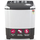 LG 7Kg Semi Automatic Washing Machine, Rat Away Technology, Dark Grey, 5 Star, P7010NGAZ