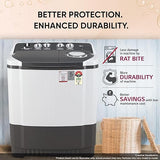 LG 7Kg Semi Automatic Washing Machine, Rat Away Technology, Dark Grey, 5 Star, P7010NGAZ