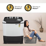 LG 7.5 kg 5 Star Wind jet dry Semi-Automatic Top Load Washing Machine (P7510RGAZ, Dark Gray, Roller Jet Pulsator)