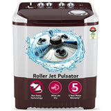 LG 8.5Kg Semi Automatic Top Load Washing Machine, Roller Jet Pulsator + Soak, Dark Grey,5 Star, P8525SGAZ