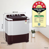 LG 8.5Kg Semi Automatic Top Load Washing Machine, Roller Jet Pulsator + Soak, Dark Grey,5 Star, P8525SGAZ