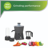 Philips 600W Juicer Mixer Grinder with 1 Nutri Juicer jar, 1 Blend & Carry Jar & 1 SS Multipurpose Jar  HL7579/00