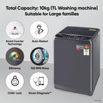 LG 10 Kg 5 Star Inverter Turbo Drum Fully Automatic Top Loading Washing Machine (T10SJMB1Z, Jet Spray+, Smart Closing Door, Middle Black)