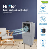 Symphony HiFlo 27 Personal Air Cooler with Powerful Blower, Honeycomb Pads, i-Pure Technology(27L, Gray)