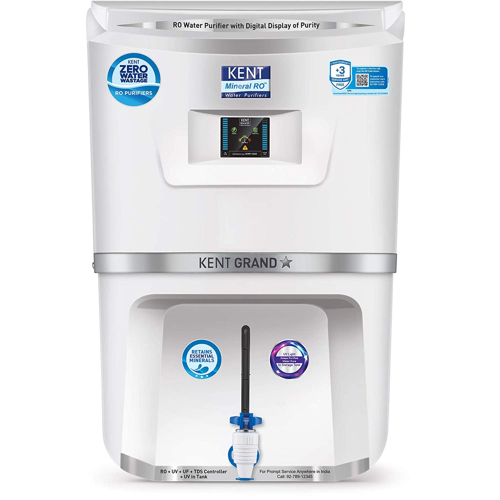 Buy KENT Pearl 8L RO + UV + UF + UV-in-tank + TDS Water Purifier with  Detachable Storage Tank and Zero Water Wastage (White) Online - Croma