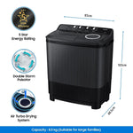 Samsung 8.5 Kg 5 Star Semi Automatic Top Loading Washing Machine (WT85B4200GD/TL,DARK GRAY)