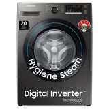 Samsung 9 kg, 5 Star, Digital Inverter Motor, Fully-Automatic Front Load Washing Machine (WW90T4040CX1TL, Hygiene Steam, Inox) 