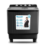 MoonAir 7.2 Kg Semi-Automatic Top Loading Washing Machine (7221, Coal Black | Best Washing Machine) 